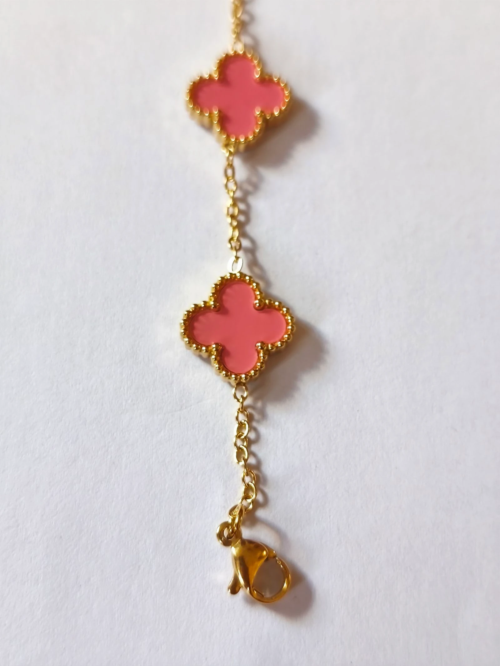 Conjunto de trevo com gargantilha pulseira e brincos corrente dourada de aço – photo 8